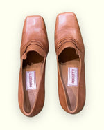 Vintage Tan Heeled Loafers