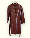 Vintage Red Leather Trench Coat