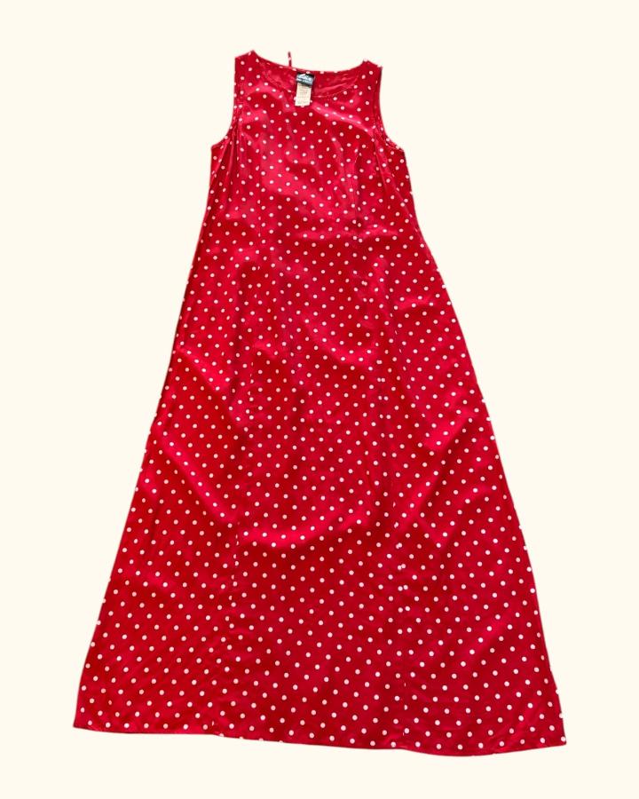 Vintage Red Polka Dot Maxi Dress