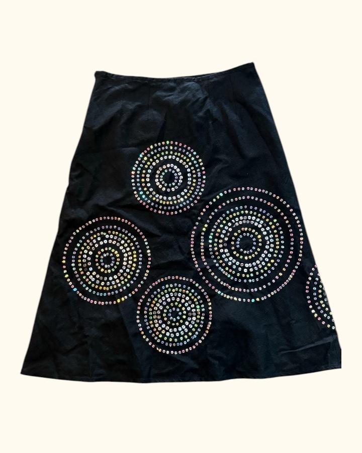 Vintage Sequin Circle A-Line Skirt