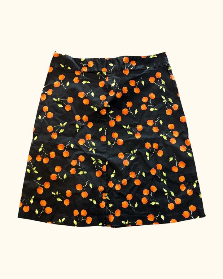 Vintage Orange Cherry Print Skirt