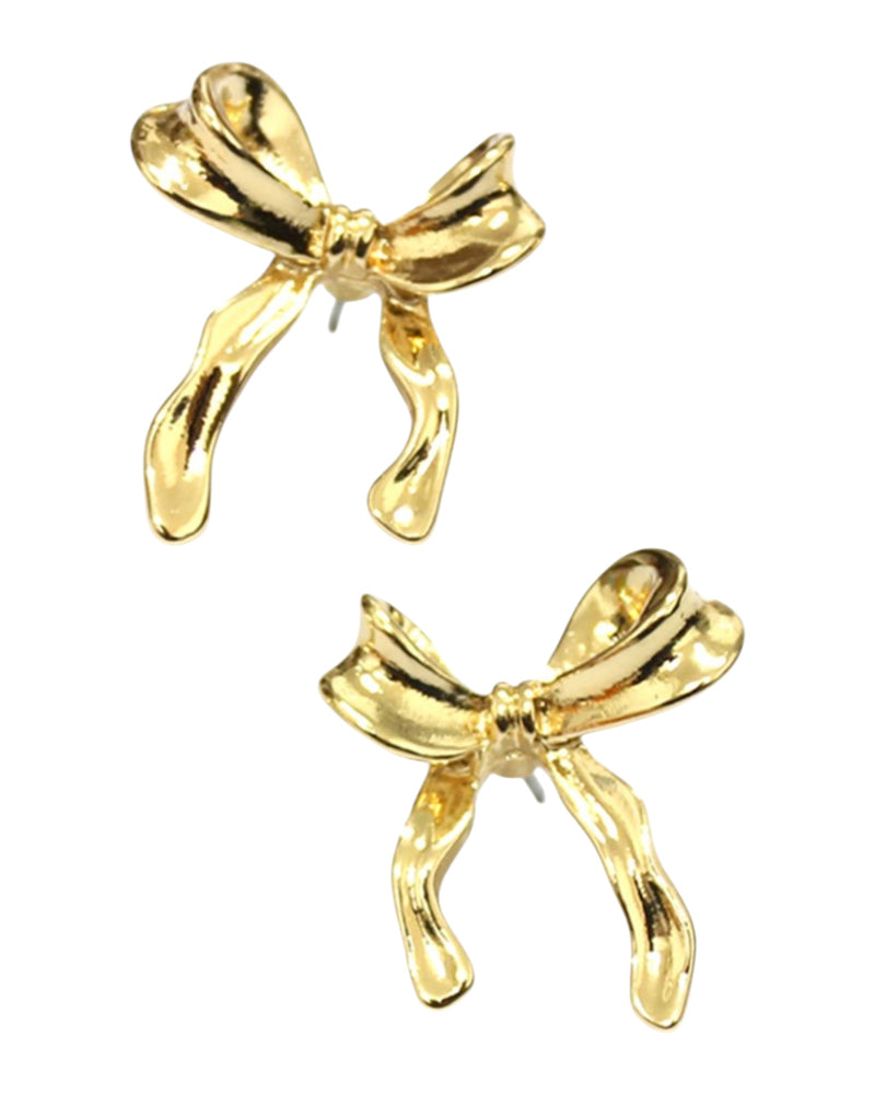 Gold Bow Earrings