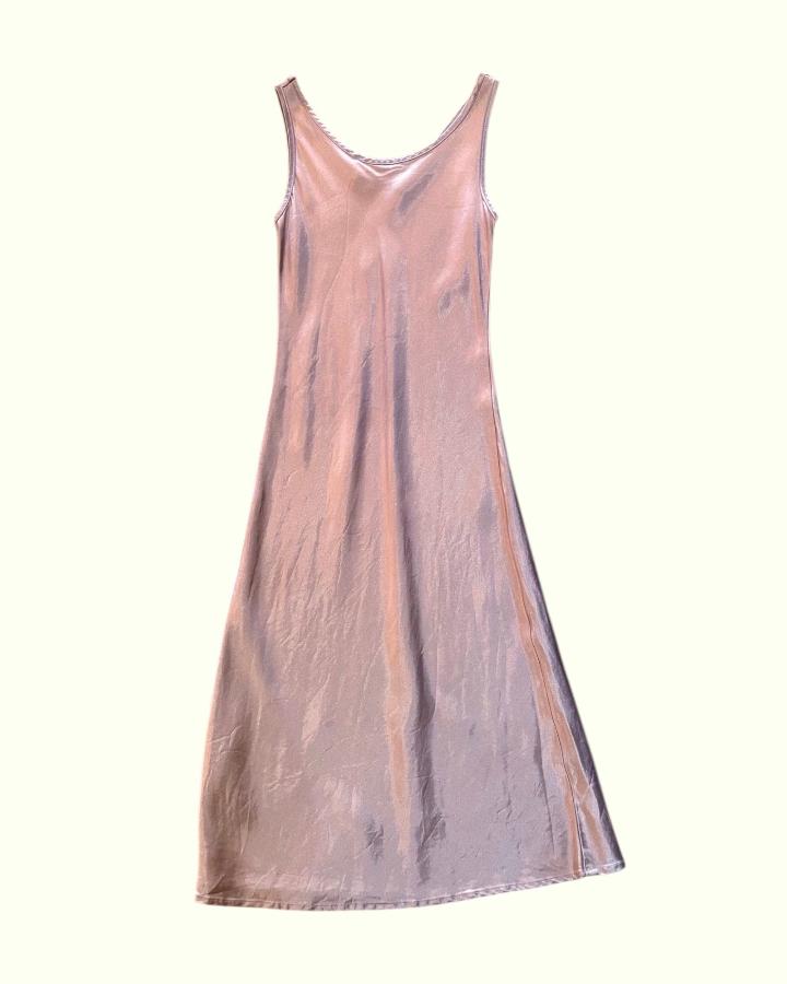 Vintage Purple Satin Slip Dress