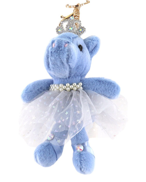 Baby Blue Princess Hippo Keychain