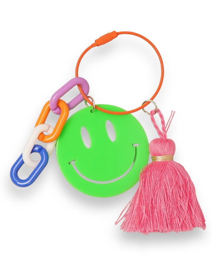 Green Smiley Bag Charm