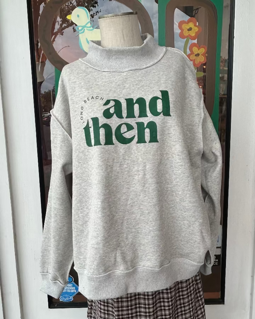 Heather Gray Forest And Then Mock Neck Sweatshirt