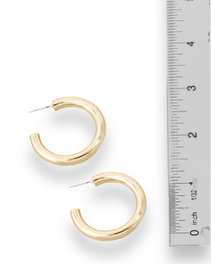 Gold Dipped Large Tube Hoop Earrings