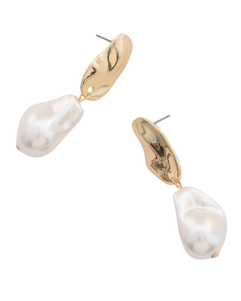 Faux Freshwater Pearl  Drop Earrings