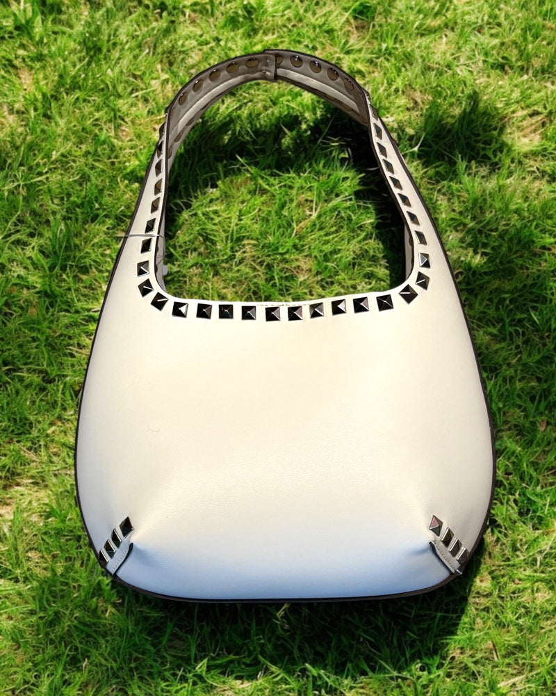 Ivory Studded Shoulder Bag