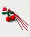 Crochet Cherry Heart Bag Charm