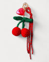 Crochet Cherry Heart Bag Charm