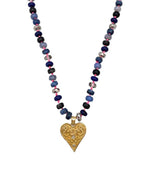 Beaded Heart Pendant Necklace