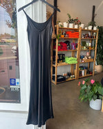 Vintage Black Silk Slip Dress