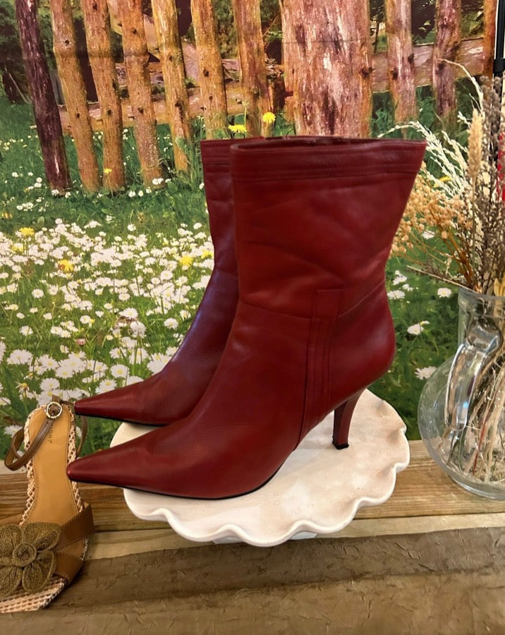 Vintage Red Heel Boot