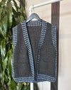 Vintage Grey and Blue Sweater Vest