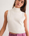 Ivory Josie Sleeveless Turtleneck