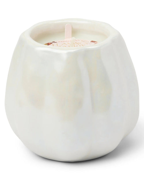 White Metallic Pumpkin Candle - Flaming Pumpkin