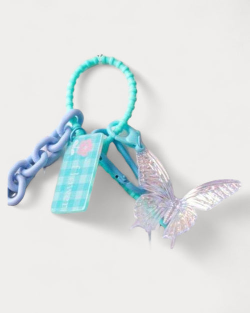 Turquoise Butterfly Chain Link Bag Charm