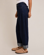 Roll-Up Barrel Denim Pants
