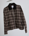 Suede Collar Plaid Work Jacket