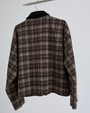 Suede Collar Plaid Work Jacket