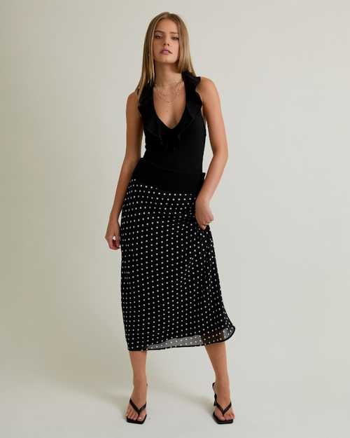Halter Neck Ruffle Bodysuit