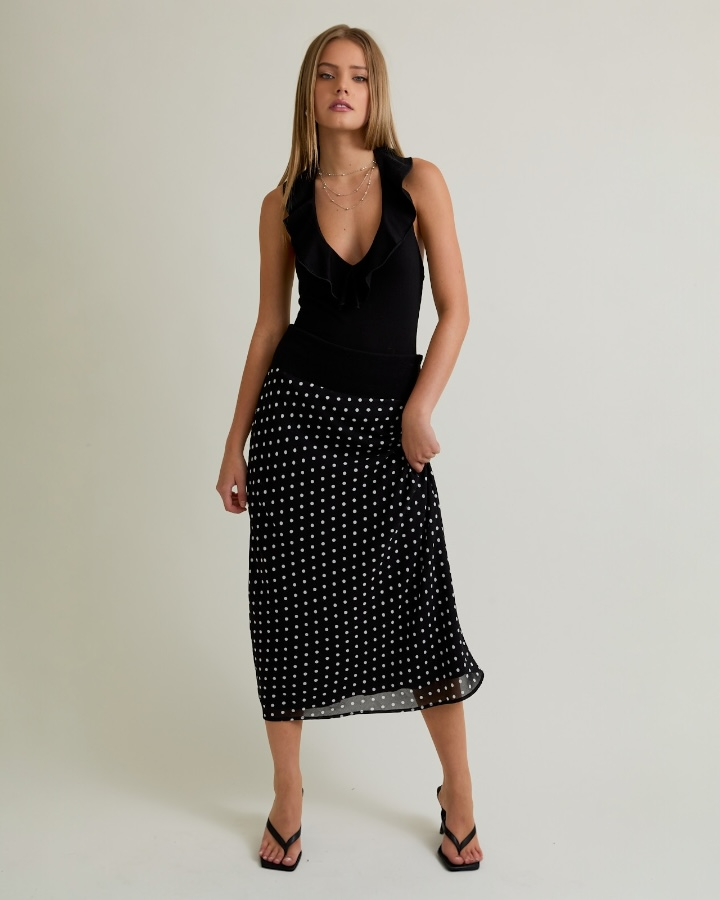 Halter Neck Ruffle Bodysuit