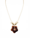 Ceramic Flower Pendant Rope Necklace
