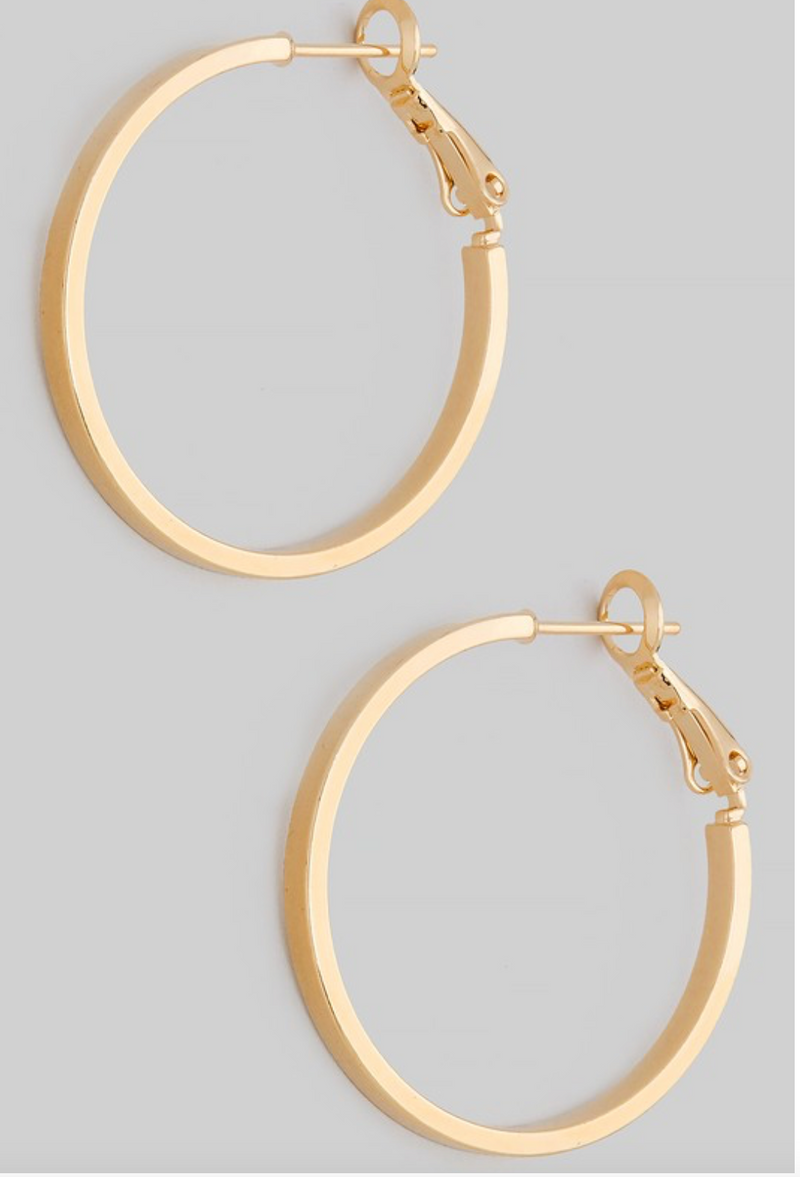 Gold Thin Simple Hoop Earrings