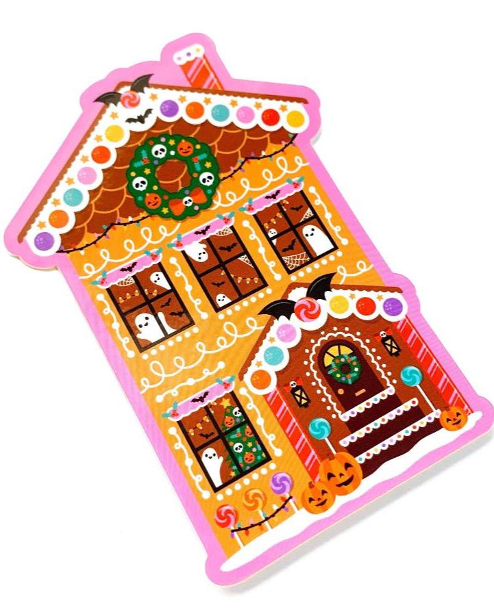 Gingerbread Haunted House Vinyl Sticker