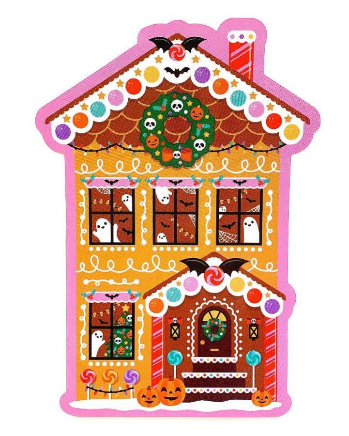 Gingerbread Haunted House Vinyl Sticker