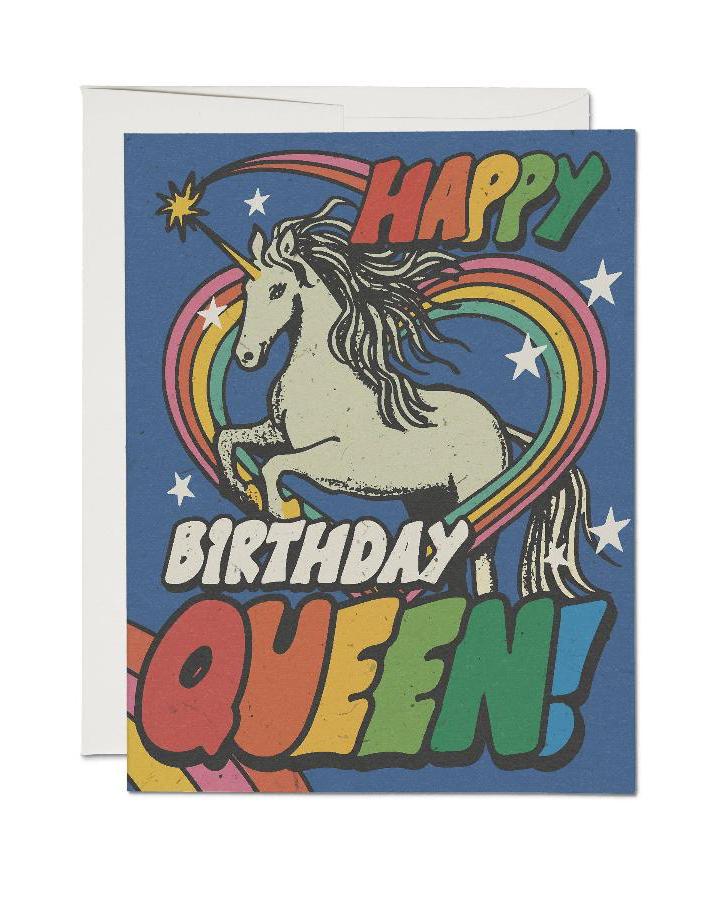 Unicorn Queen Birthday Card