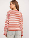 Brown Keaton Striped Cardigan