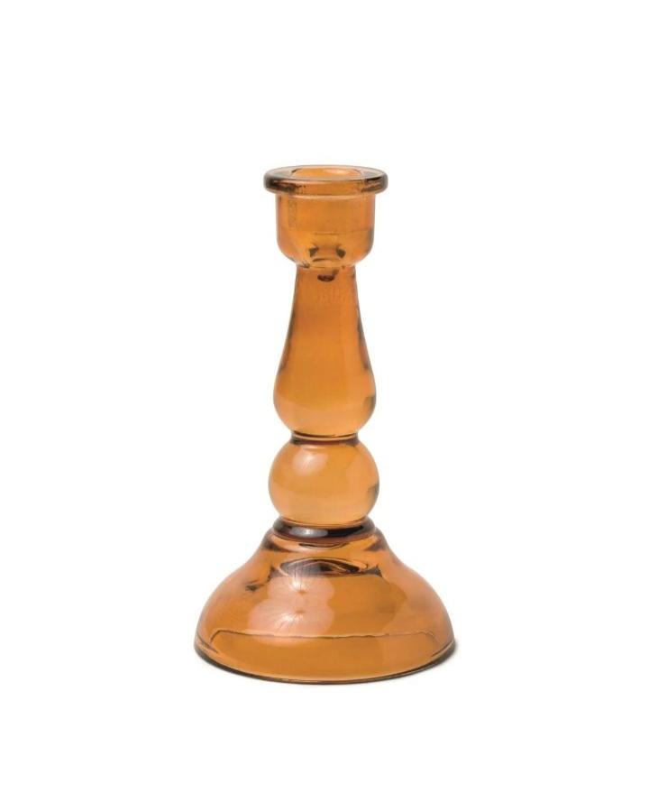 Amber Tall Glass Taper Holder