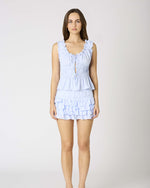 Baby Blue Tie Front Ruffle Tank