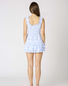 Baby Blue Tie Front Ruffle Tank
