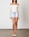 Baby Blue Satin Shorts