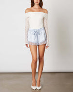 Baby Blue Satin Shorts