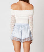 Baby Blue Satin Shorts