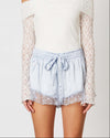 Baby Blue Satin Shorts