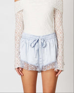 Baby Blue Satin Shorts