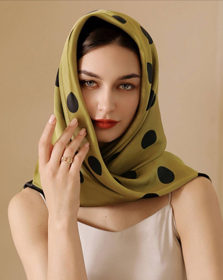 Olive Polka Dot Scarf