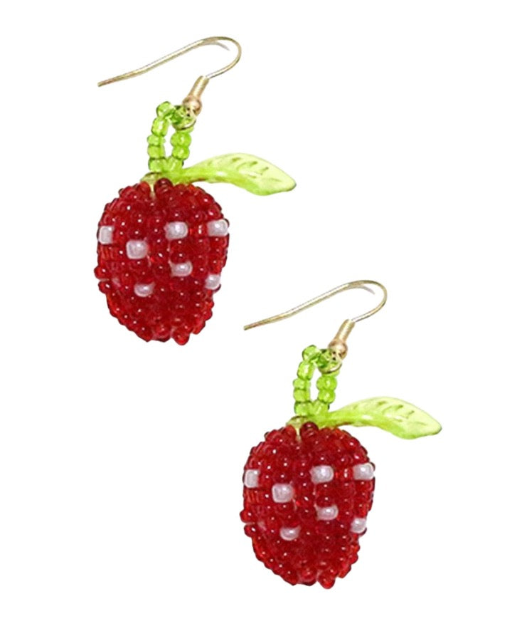 Beaded Strawberry Earring