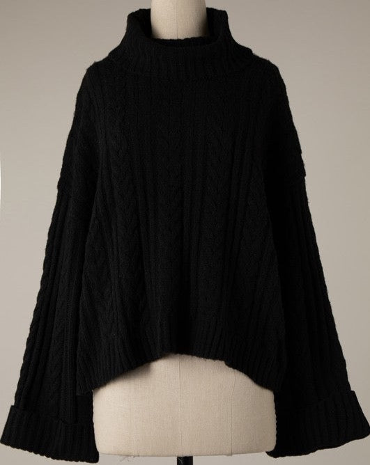 Black Soley Turtleneck Sweater