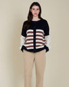 Black Color Block Stripe Cardigan