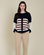 Black Color Block Stripe Cardigan