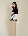 Black Color Block Stripe Cardigan