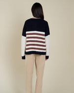 Black Color Block Stripe Cardigan