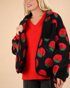 Black Strawberry Fleece Jacket