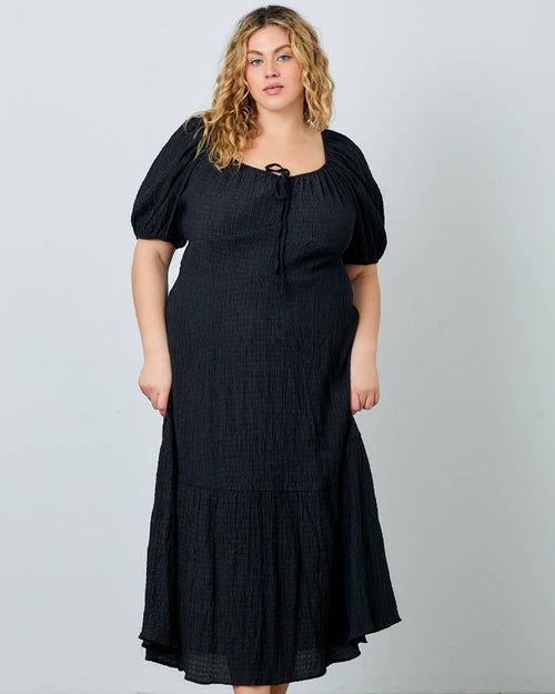 Black Textured Rita Dress